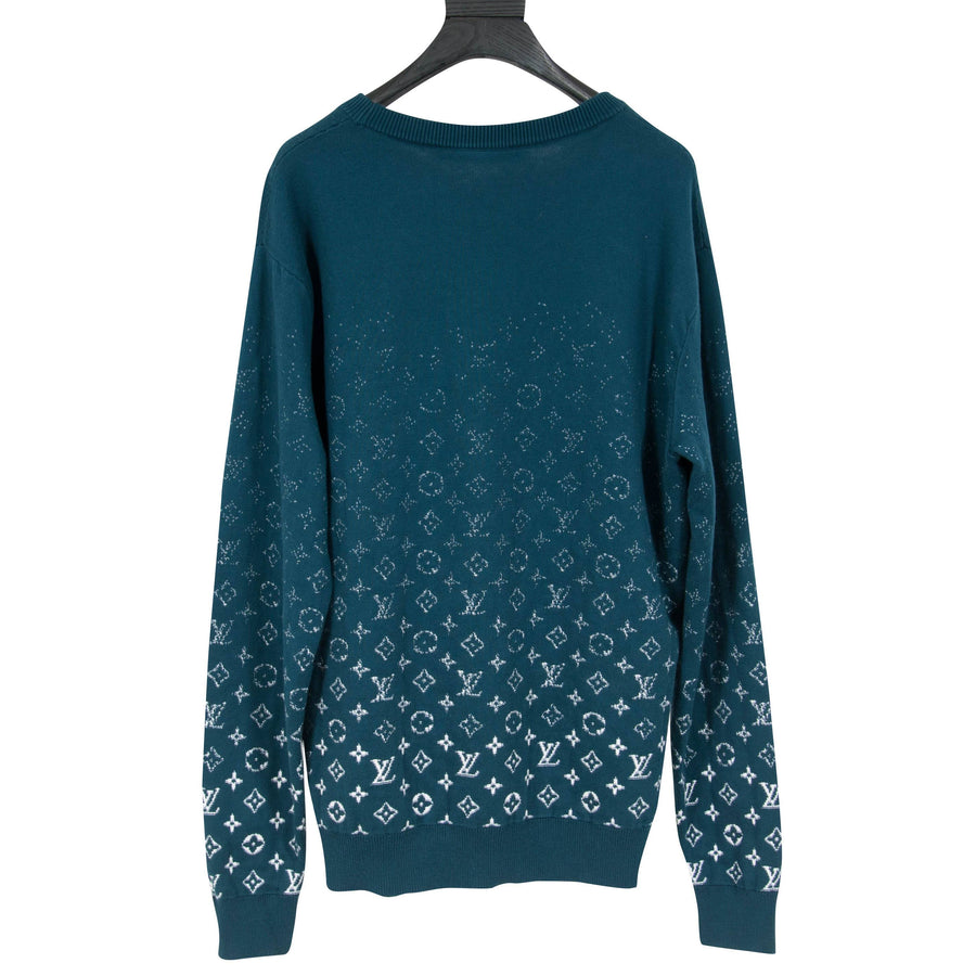Louis Vuitton Men's Bleu Canard Gradient Monogram Blue Crewneck Sweater  Medium – THE-ECHELON