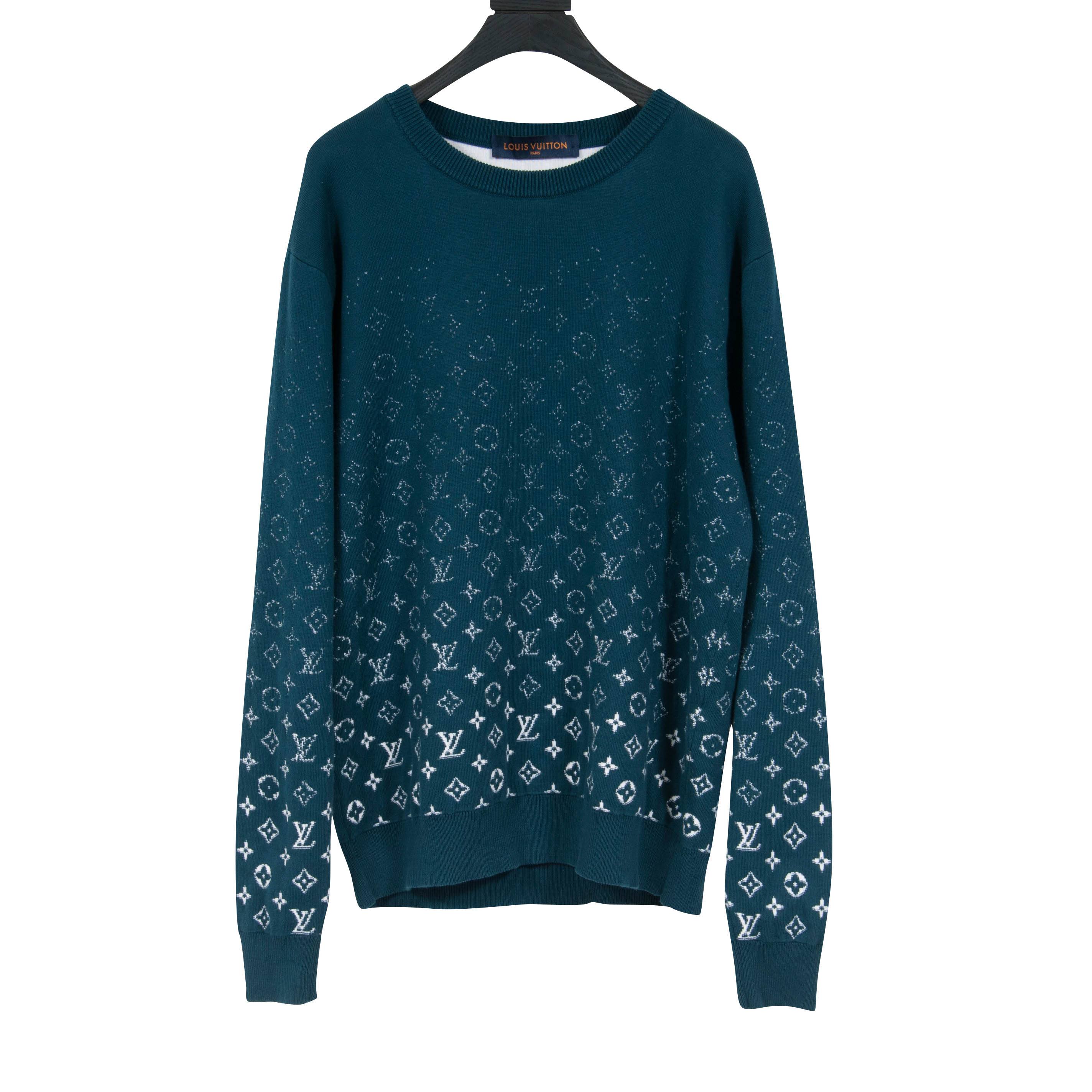 Louis Vuitton Men's Bleu Canard Gradient Monogram Blue Crewneck Sweater  Medium – THE-ECHELON