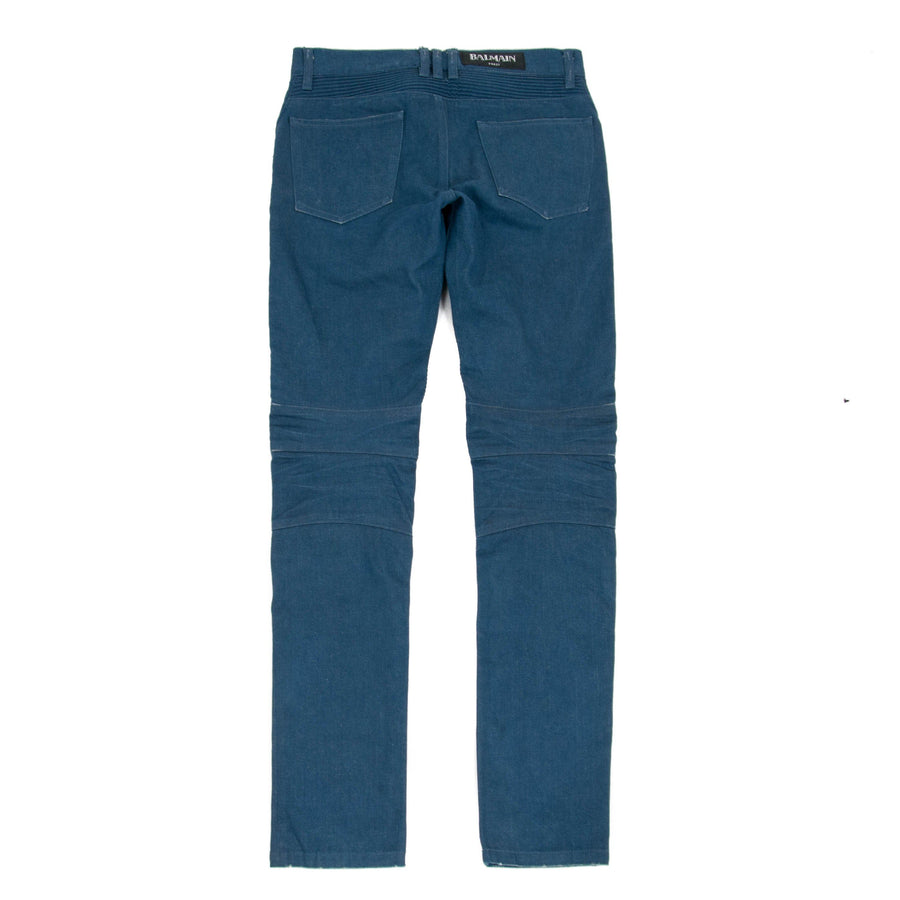 Blue Biker Jeans BALMAIN 