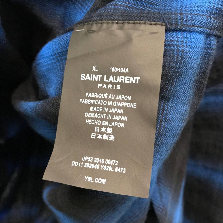 Blue & Black Tartan Flannel SAINT LAURENT 