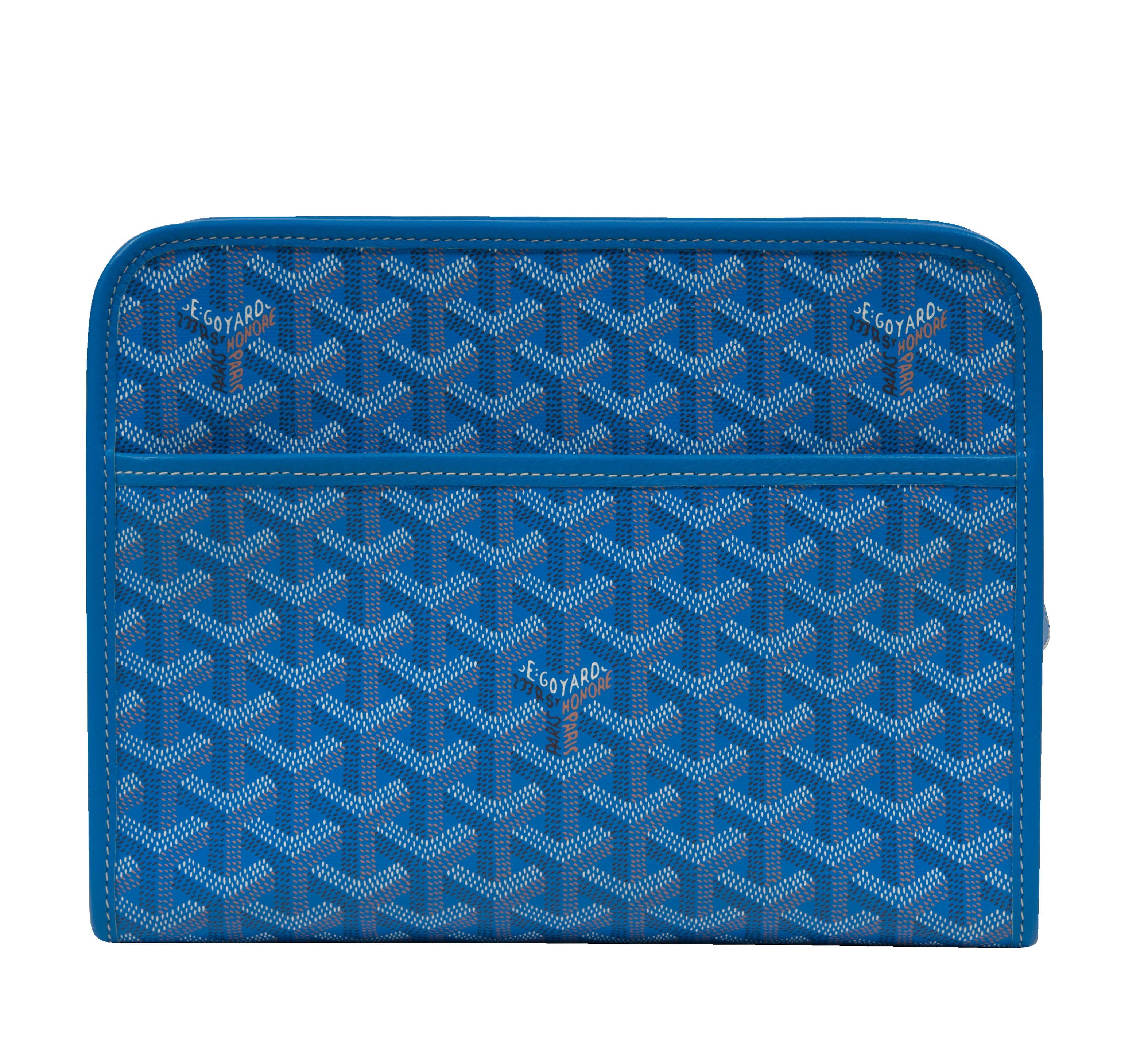Goyard Jouvence Toiletry Bag MM Dark Blue in Canvas/Calfskin with