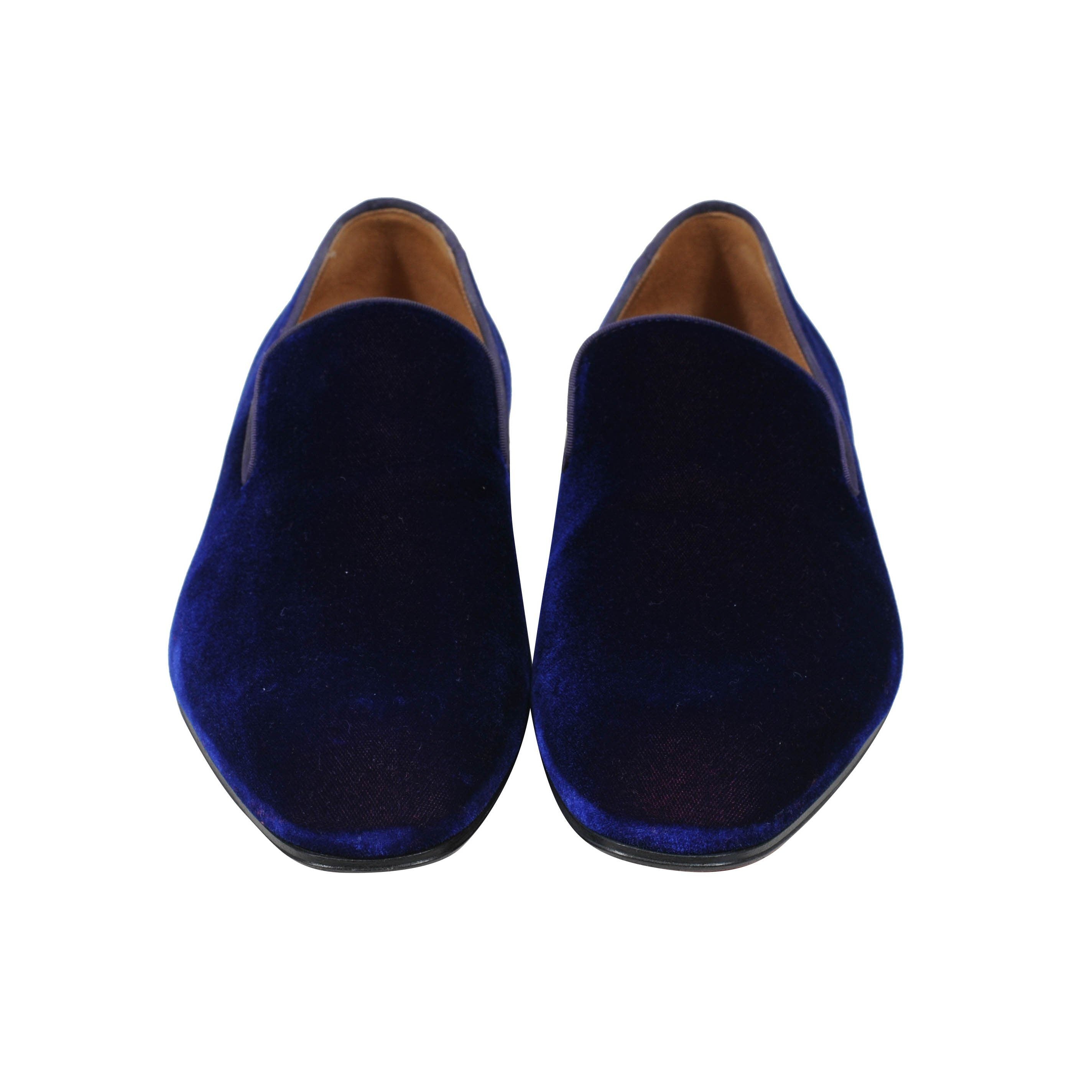 Christian Louboutin slides slip ons loafers blue leather size 40 DANDELION FLATS Christian Louboutin Men main image 2