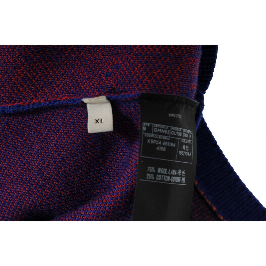 Gucci Skull Wool Sweater Vest Size XL Blue Red Cotton Blend Short