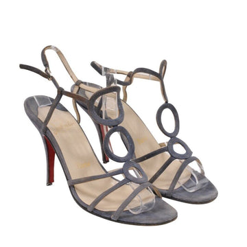 Blue Suede Strapy Trois Ronds Sandals CHRISTIAN LOUBOUTIN 
