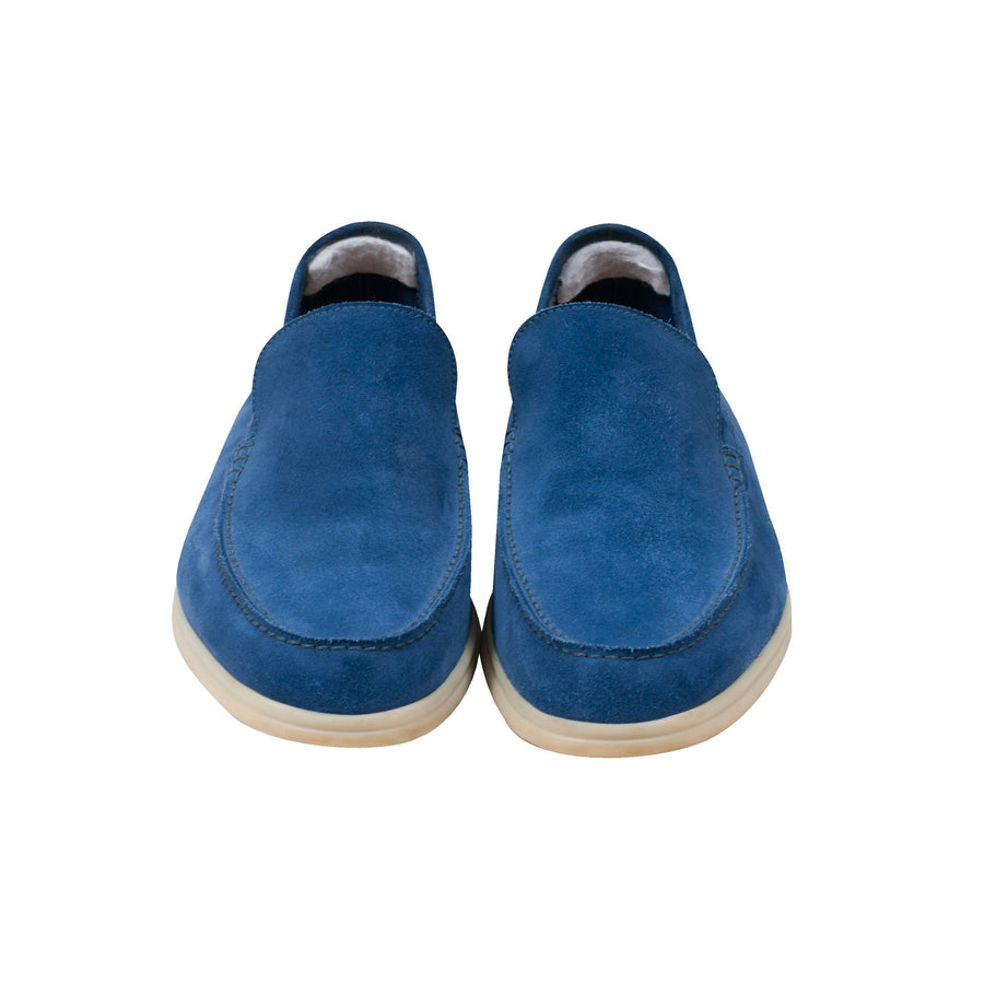 Blue Suede Summer Walk Loro Piana 