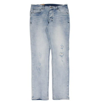 LOUIS VUITTON washed grey denim LV monogram trim 5-pocket shorts FR36 XS