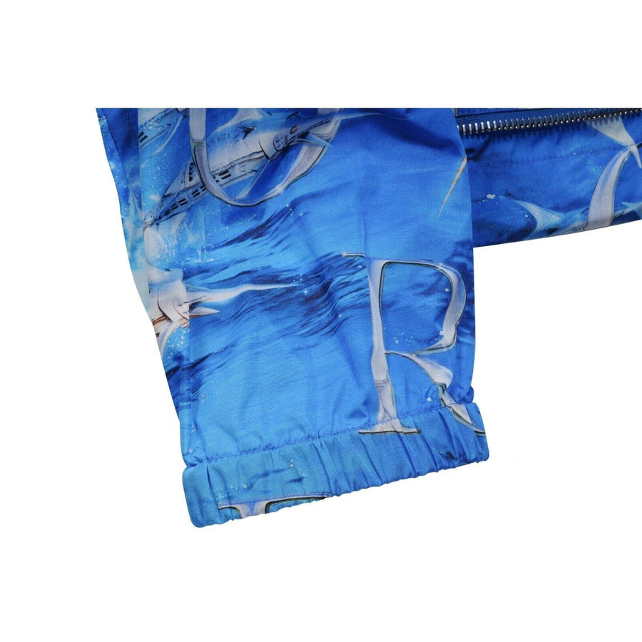 Blue White Nylon Robot Print Sorayama Zip Up Hoodie DIOR 