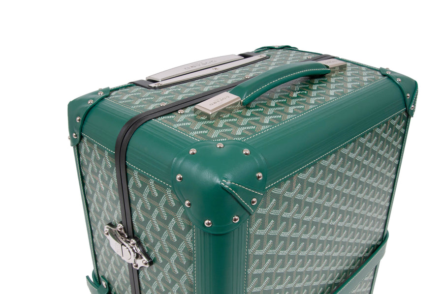 Goyard Carry On Trolley Rolling Luggage Coated Canvas MM Green 583221