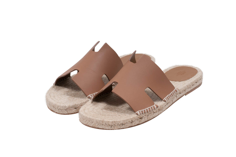 Brown Antigua Espadrille Sandals HERMES 