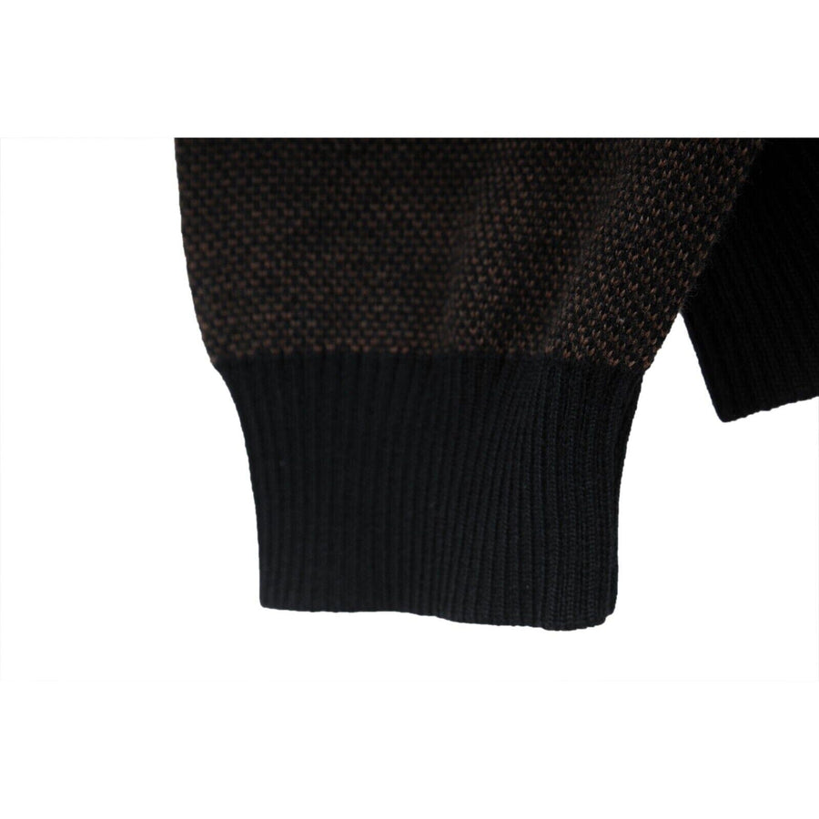 Brown Black Orange Wool Vintage Geometric Sweater St. Croix 
