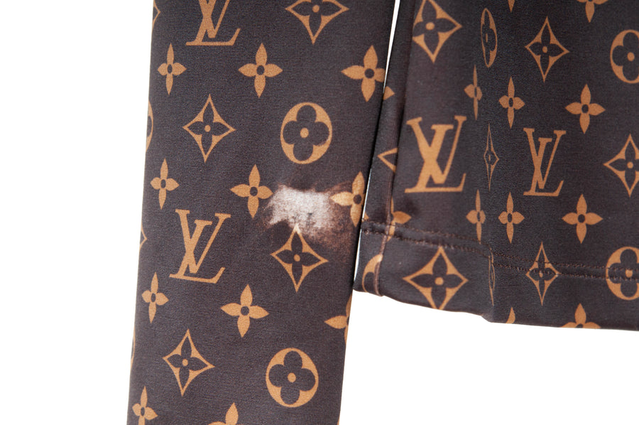 Louis Vuitton Women's Brown Gold Monogram Print Long Sleeved Back