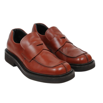 Brown Red Leather Square Toe Aw99 Reissue Penny Loafers Prada 
