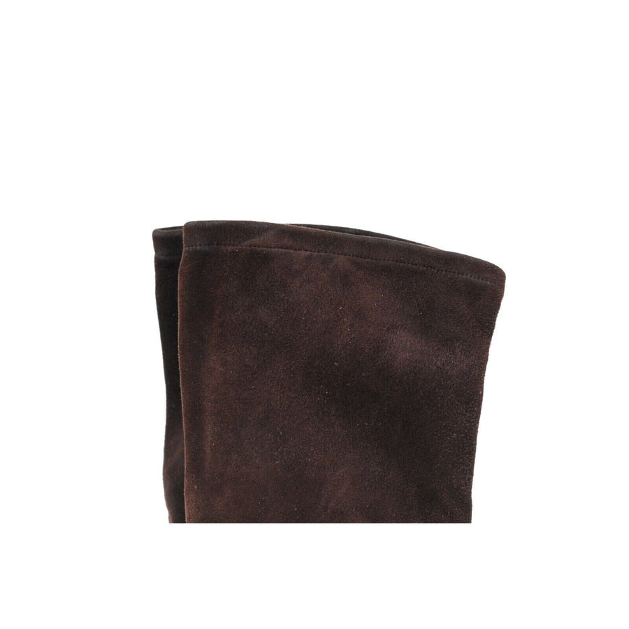 Brown Suede 110mm Heel Over The Knee Sock Boots Manolo Blahnik 