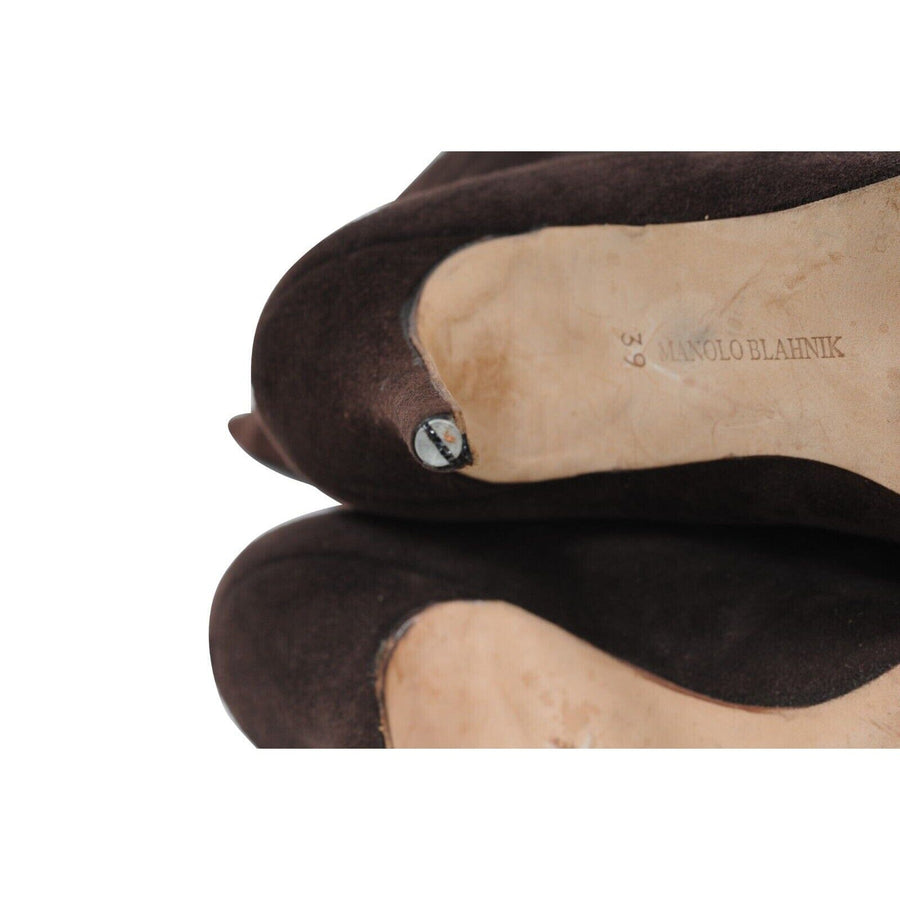 Brown Suede 110mm Heel Over The Knee Sock Boots Manolo Blahnik 