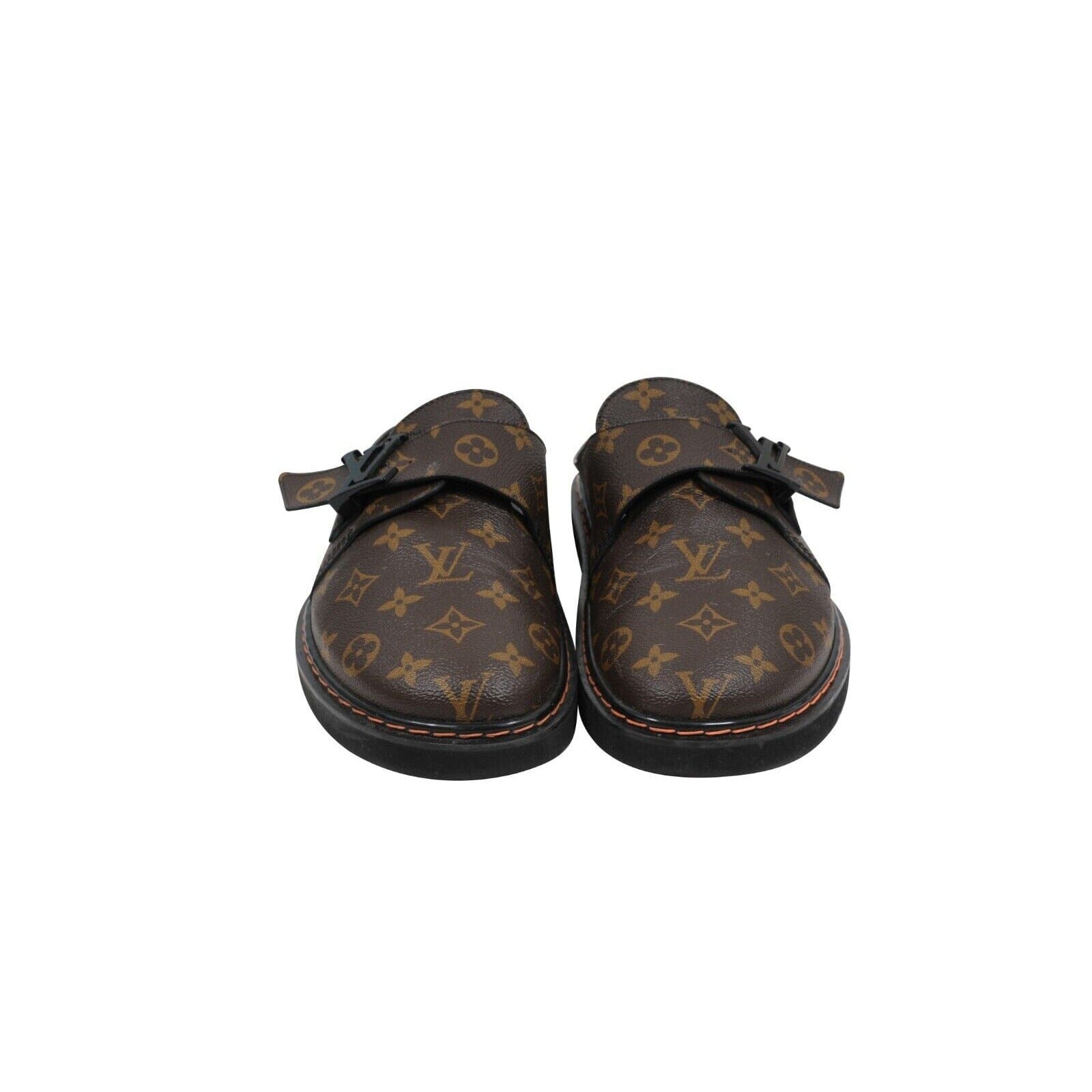 Louis Vuitton LV Easy Mule Slippers Brown Tan Logo Monogram 