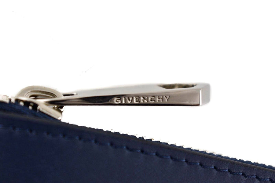 Bubble Logo Blue Clear PVC Transparent Zip Pouch Bag GIVENCHY 