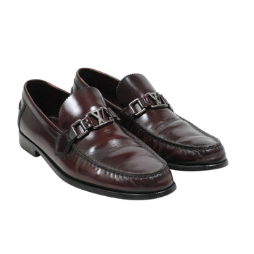 Burgundy Red Maroon Leather Major Dress Loafers LOUIS VUITTON 