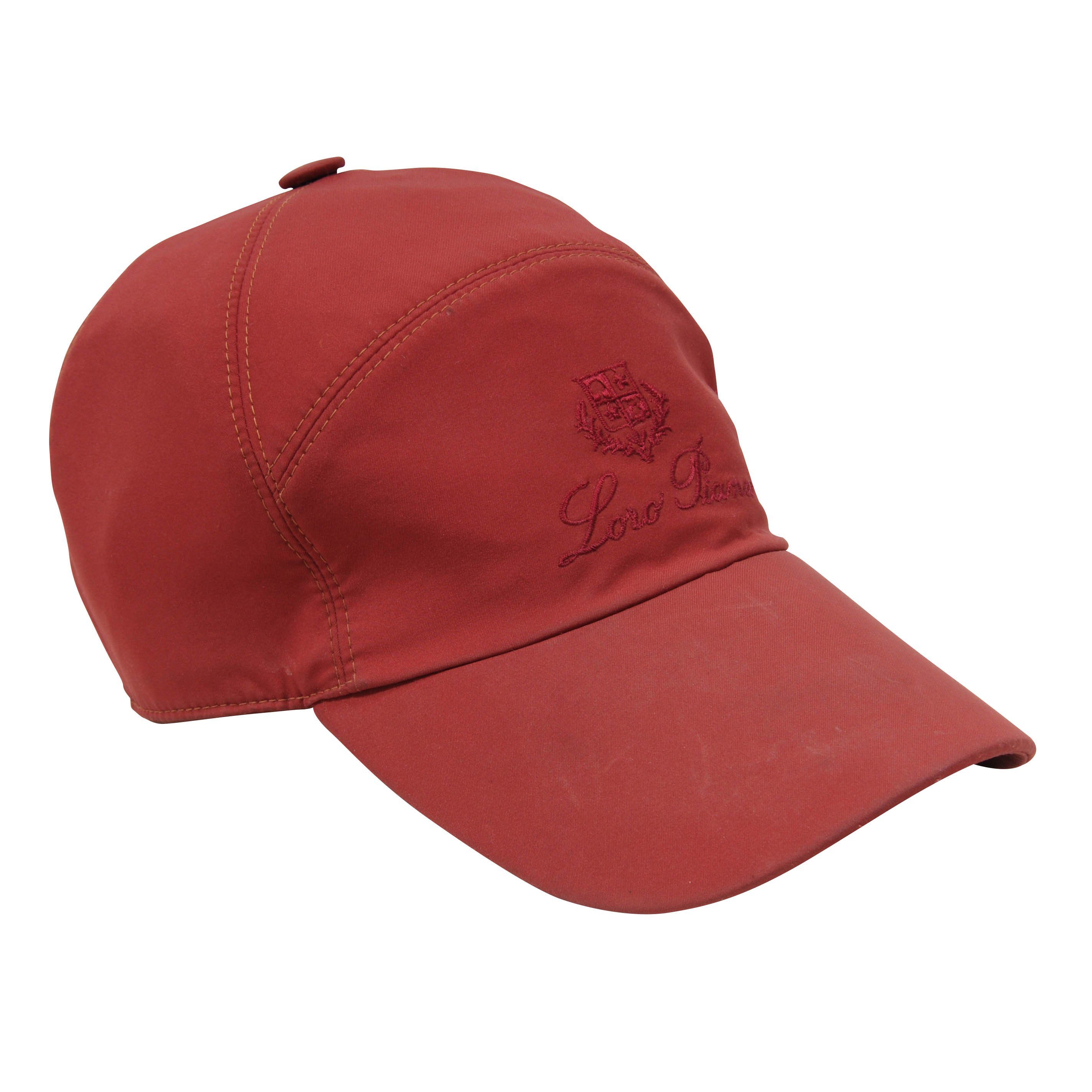 Loro Piana Men's Burgundy Red Nylon Stretch 5 Panel Logo Hat – THE