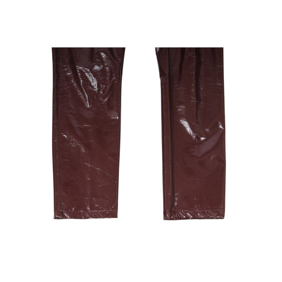 Burgundy Red Slim Fit PVC Trousers Pants DIOR 