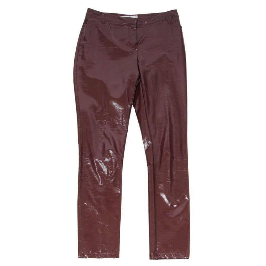 Burgundy Red Slim Fit PVC Trousers Pants DIOR 