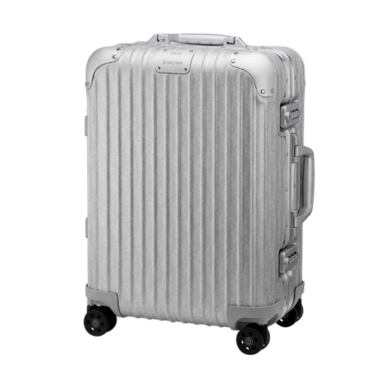 DIOR AND RIMOWA Carry-On Luggage Black Dior Oblique Aluminum