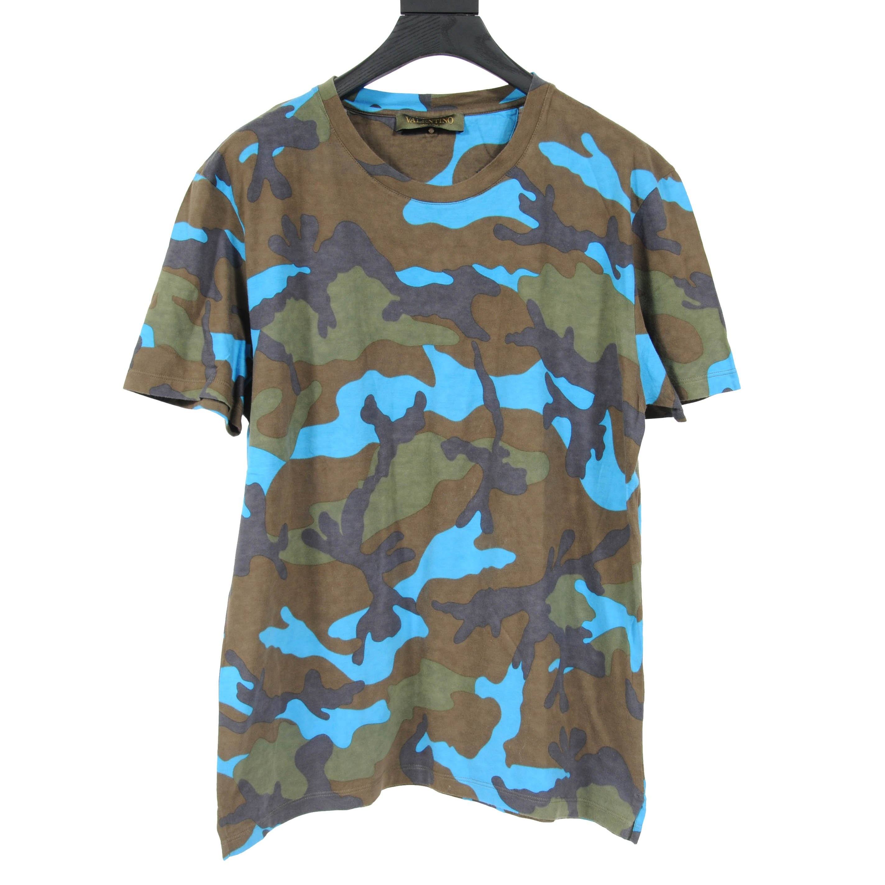 Valentino Men's Green Camouflage Crewneck Short Sleeve T Shirt XL Extra Large – THE-ECHELON