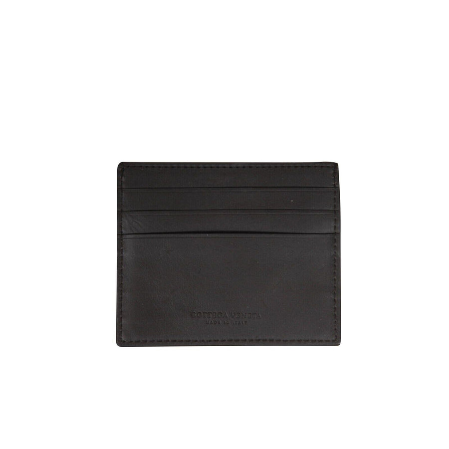Card Holder Brown Leather Yellow I.D Wallet Holder 3 Slot Bottega Veneta 