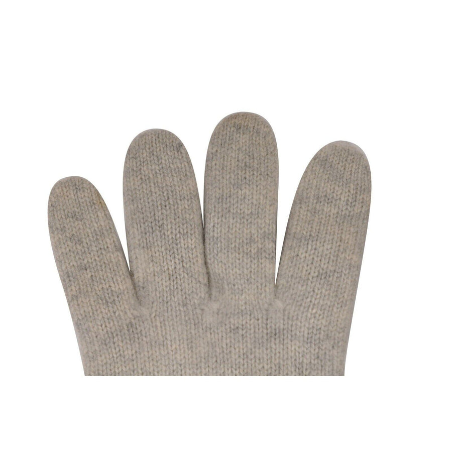 Cashmere CC Logo Ribbed Gloves Gray CHANEL 