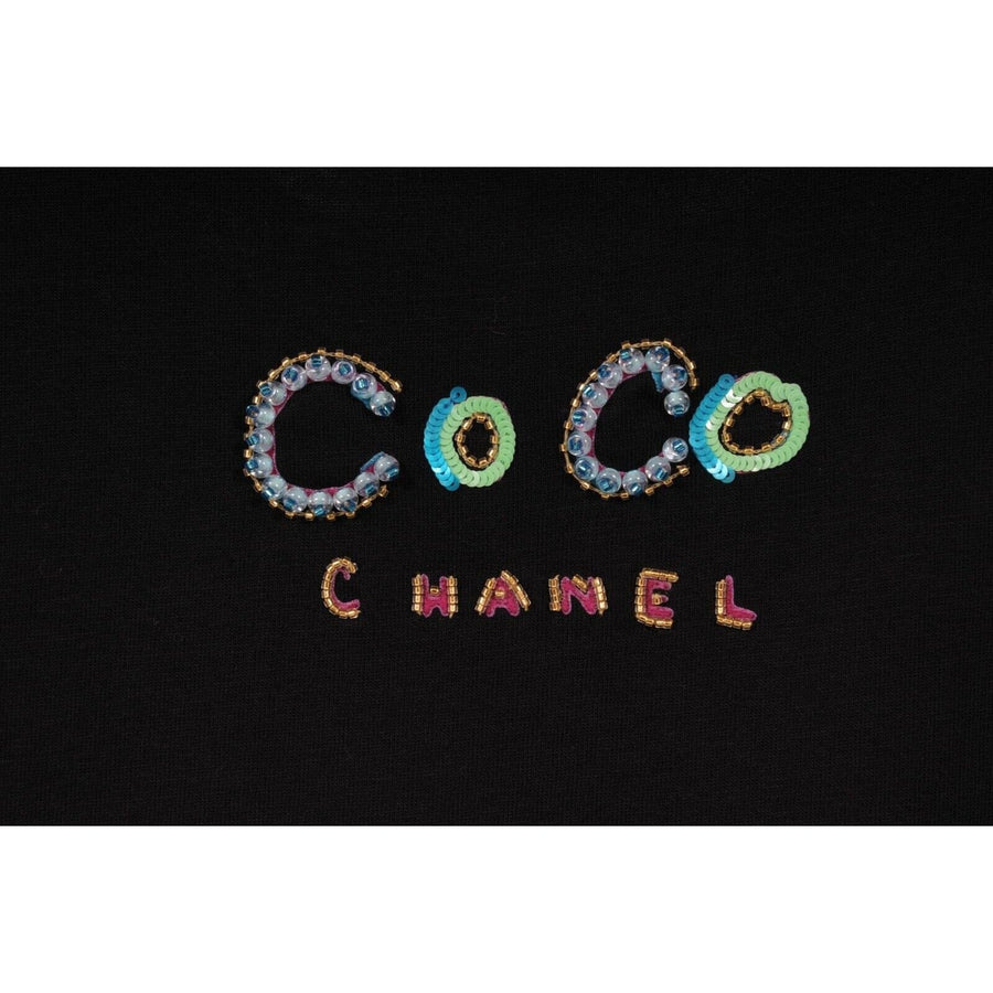 Chanel Pharrell T Shirt Black Sequence Coco Logo CHANEL 