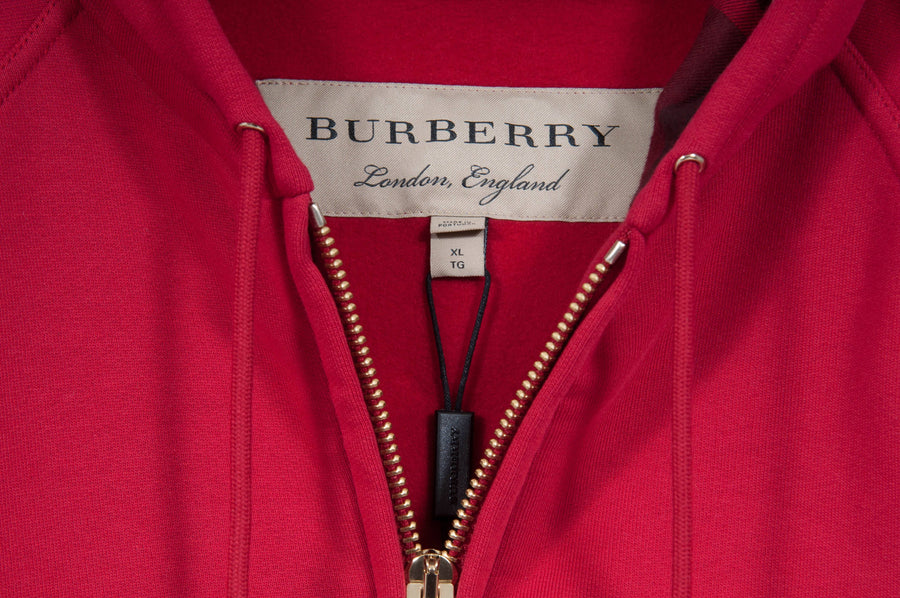 Cropped Zip-Up Hoodie (Red) Burberry 