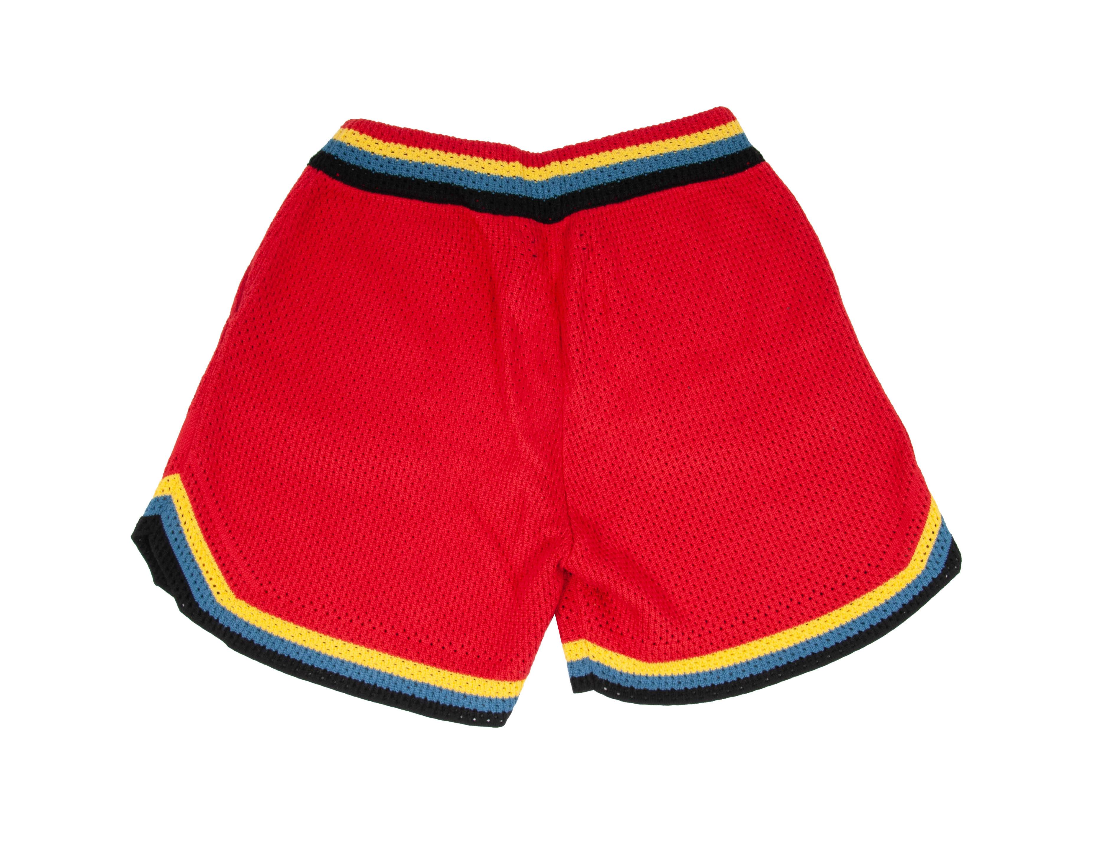 red and yellow basketball shorts