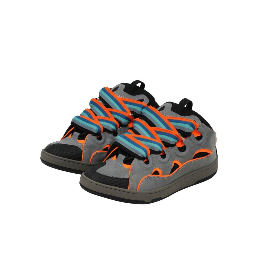 Curb Grey Orange Reflective Wide Skate Sneakers Lanvin 