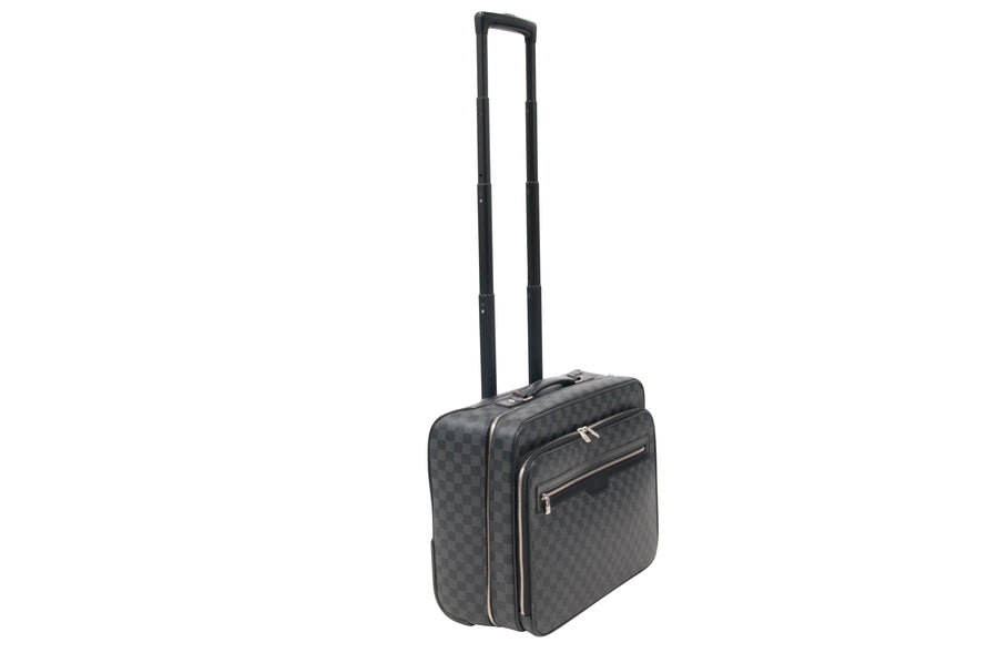 Damier Graphite Pilot Case Rolling Luggage Suitcase LOUIS VUITTON 