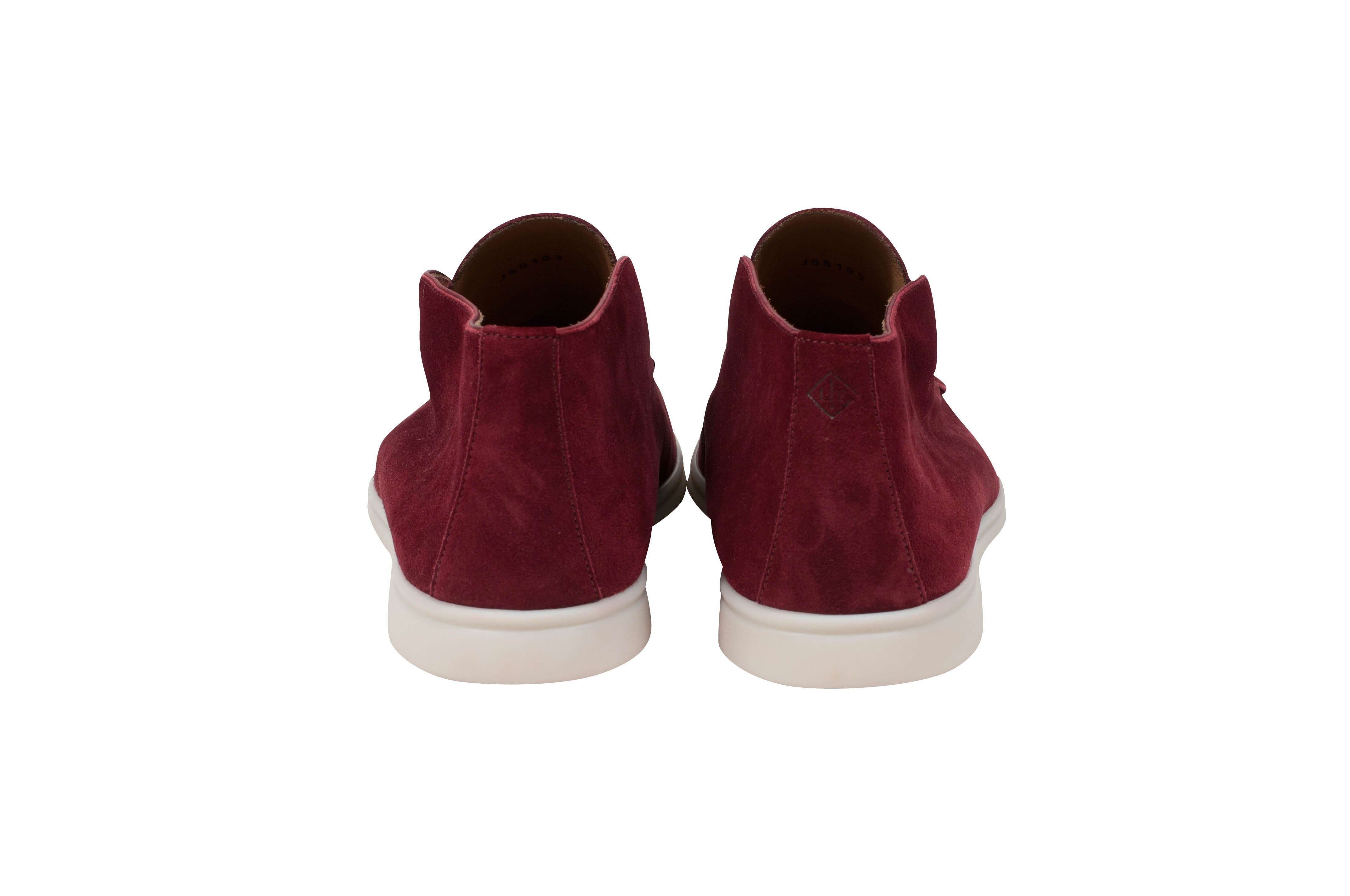 Loro Piana Men's Dark Bordeaux Polacchino Uomo Open Walk Size 43.5