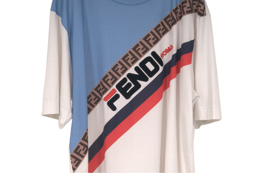 Diagonal Logo T Shirt Fendi 