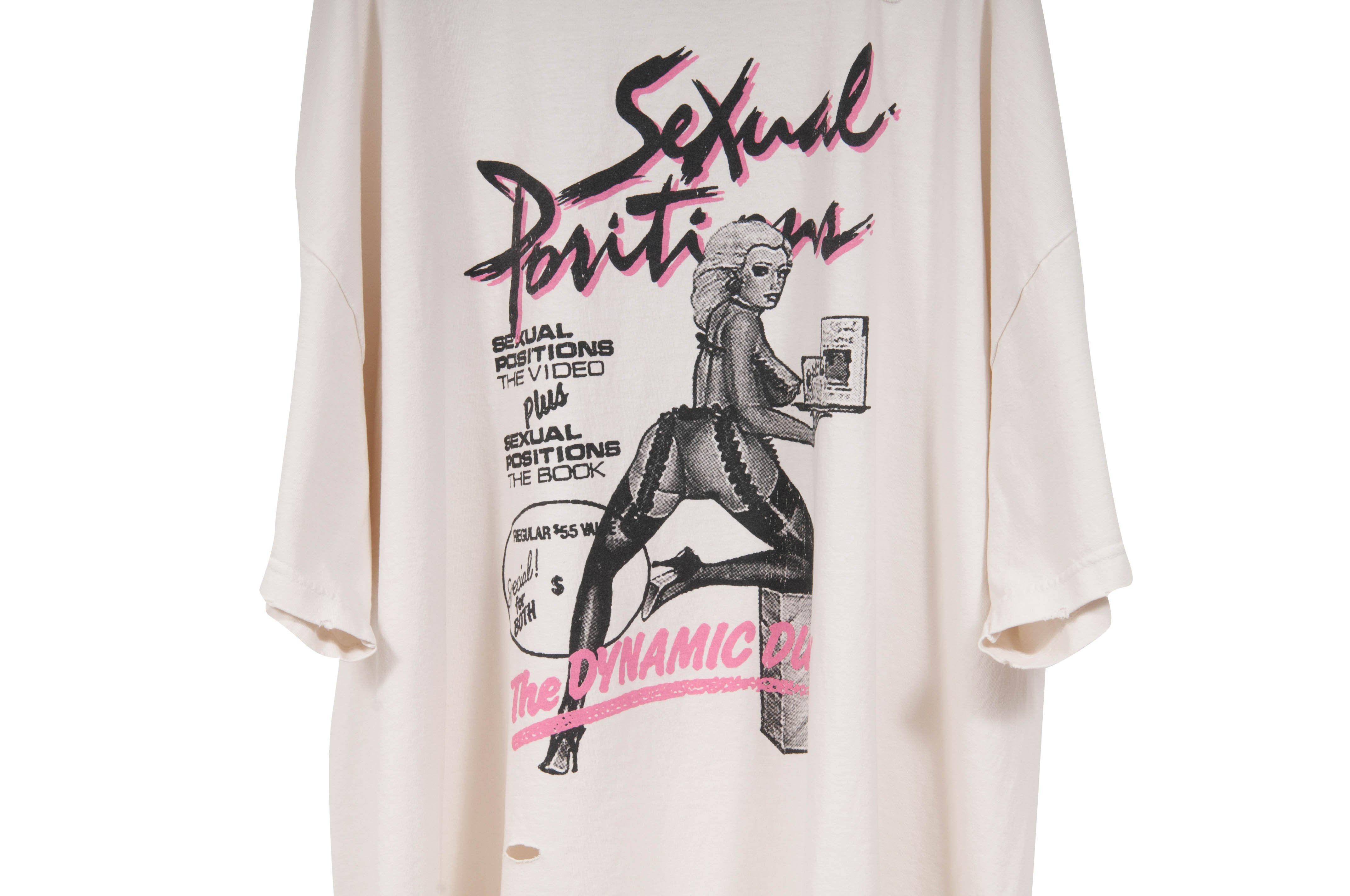 Gallery Dept Doc Johnson Sexual Positions Distressed White T Shirt Size XXL  – THE-ECHELON