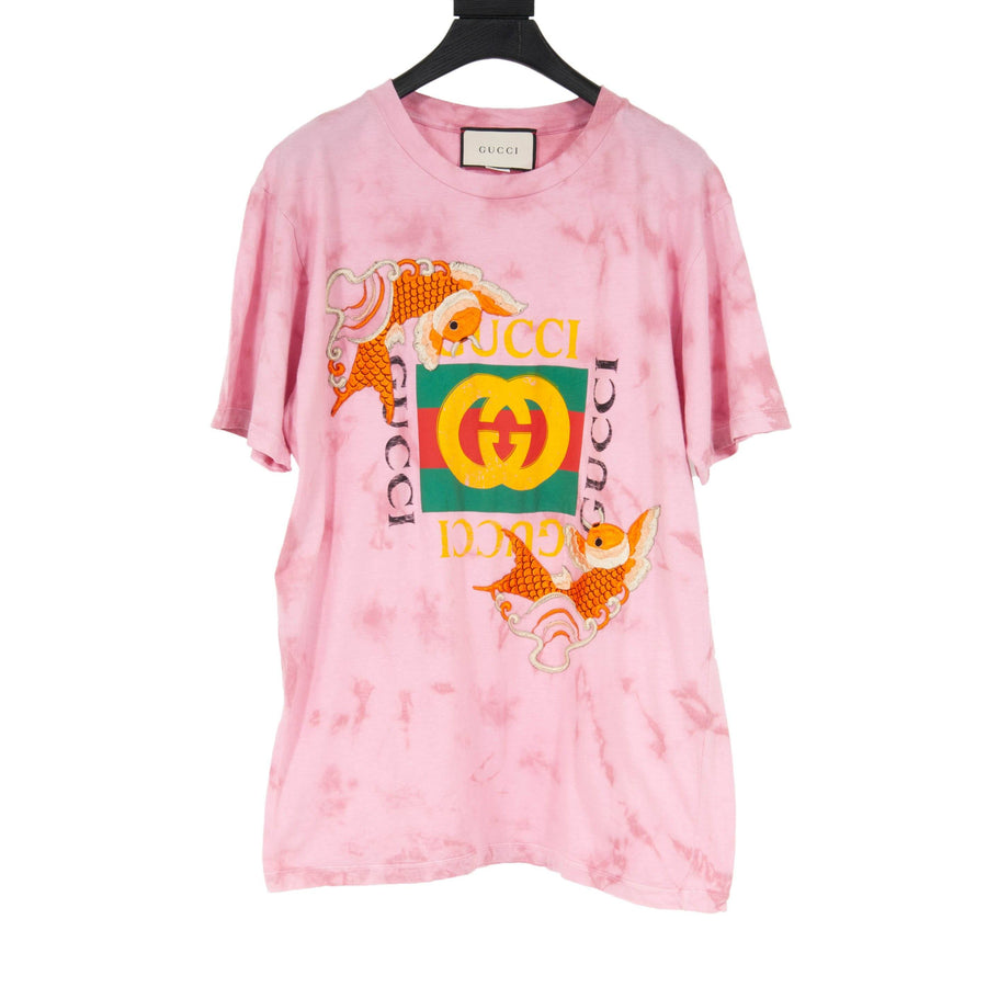 Embroidered Fish T Shirt (Pink) GUCCI 