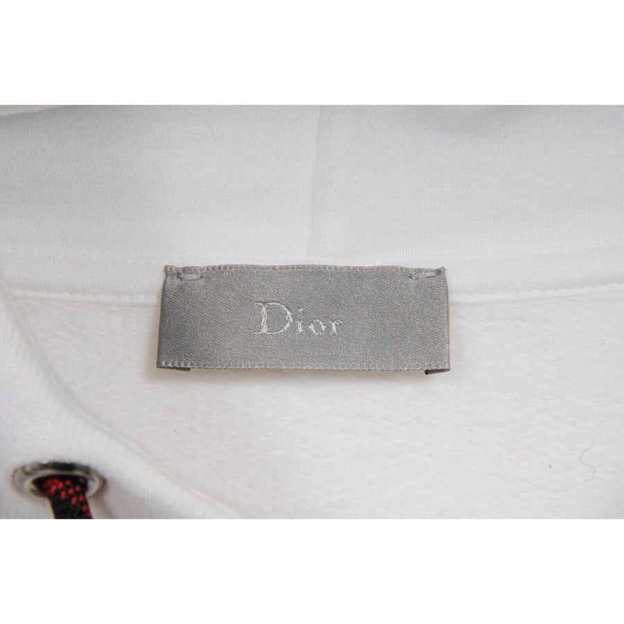 Embroidered Logo Pullover White Hoodie Red Roses DIOR 