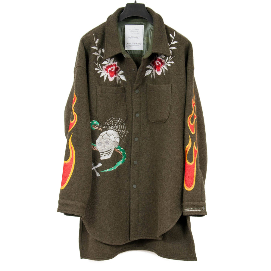 Embroidered Oversized Wool Shirt READYMADE 