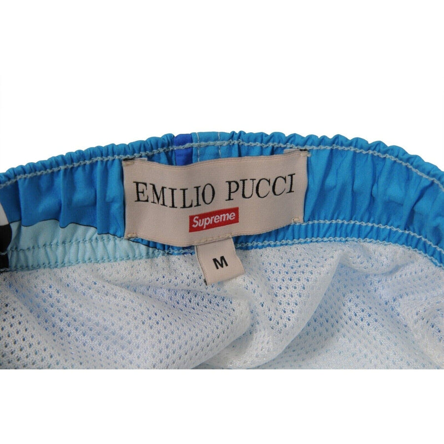 Emilio Pucci Track Pants Blue White Nylon Cuffed Leg Joggers Supreme 