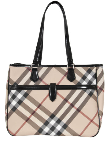 Emmy Nova Check and Leather Tote Burberry 