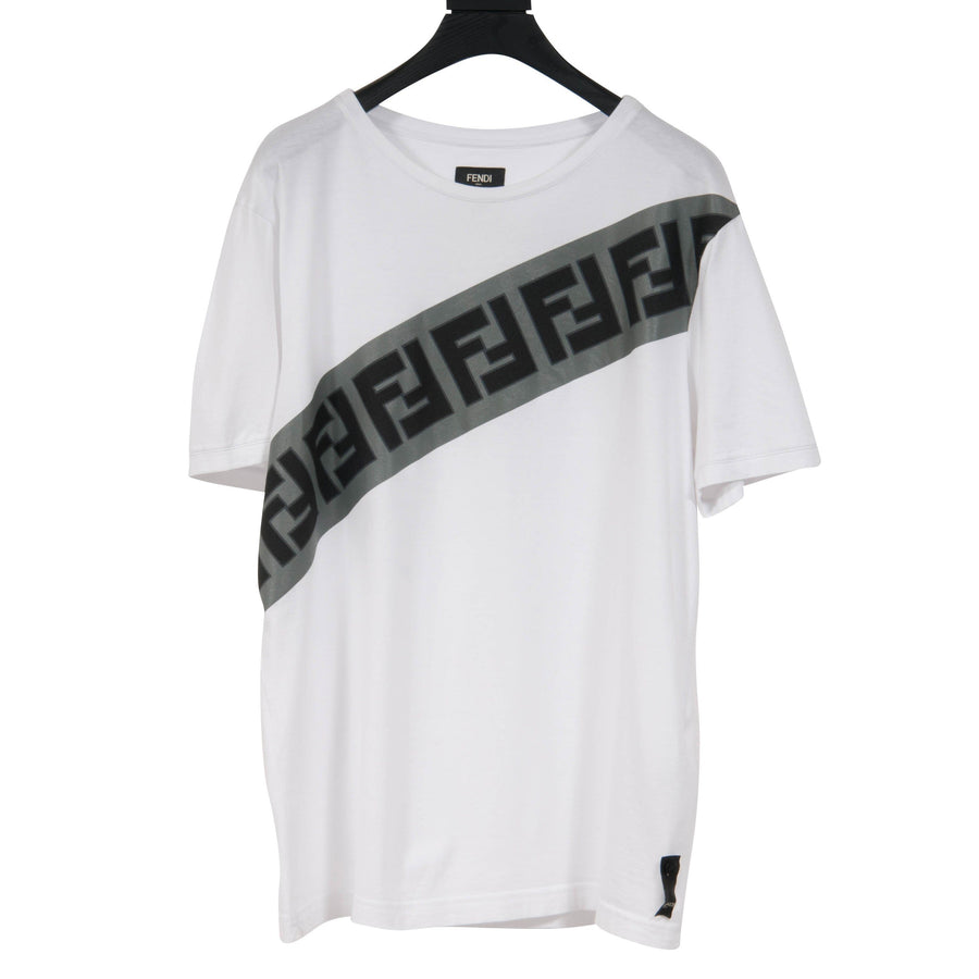 FF Diagonal Logo T Shirt Fendi 