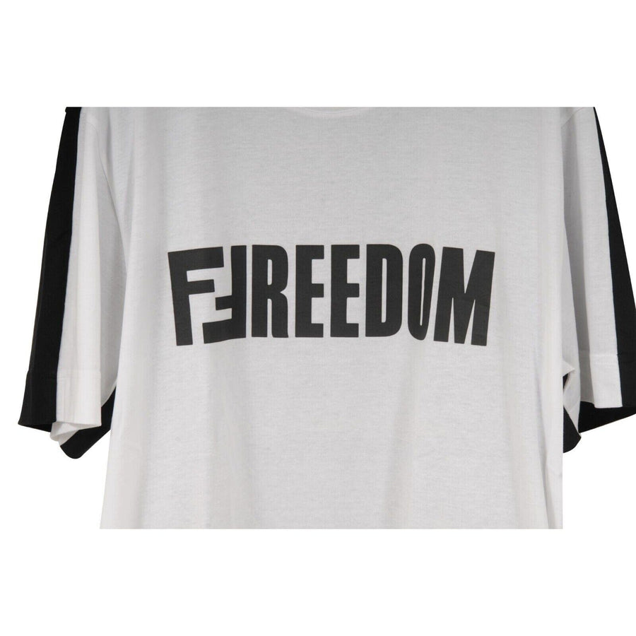 FFreedom Logo T Shirt White Black Pink Colorblock Fendi 