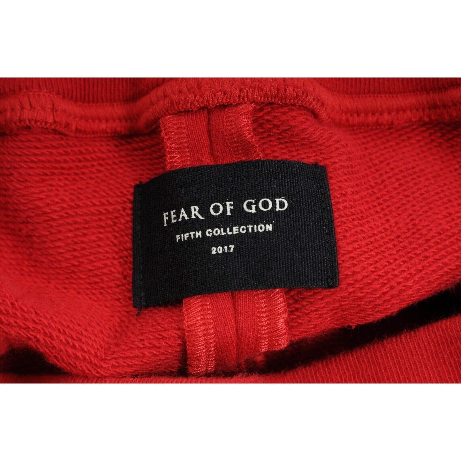 Fear Of God Fifth Collection Sweat Pants Red Heavy Cotton Zip 