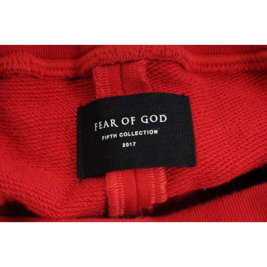 Fifth Collection Sweat Pants Red Heavy Cotton Zip Joggers FEAR OF GOD 