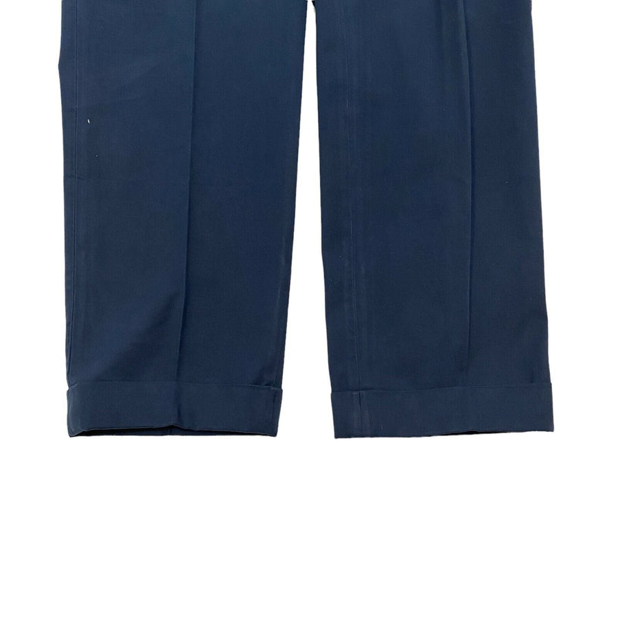 Flat Front Chino Pants Traditional Fit Navy Blue Brunello Cucinelli 