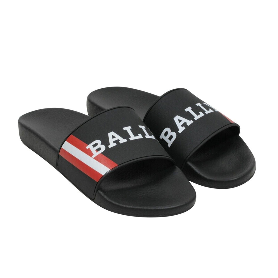 Flip Flops Black Red White Rubber Pool Slides Bally 