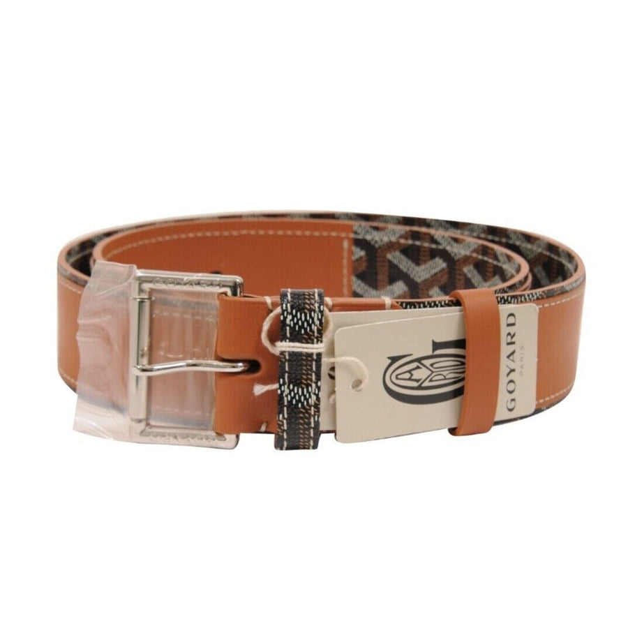 Florida 2 Black Brown Goyardine Canvas Belt GOYARD 