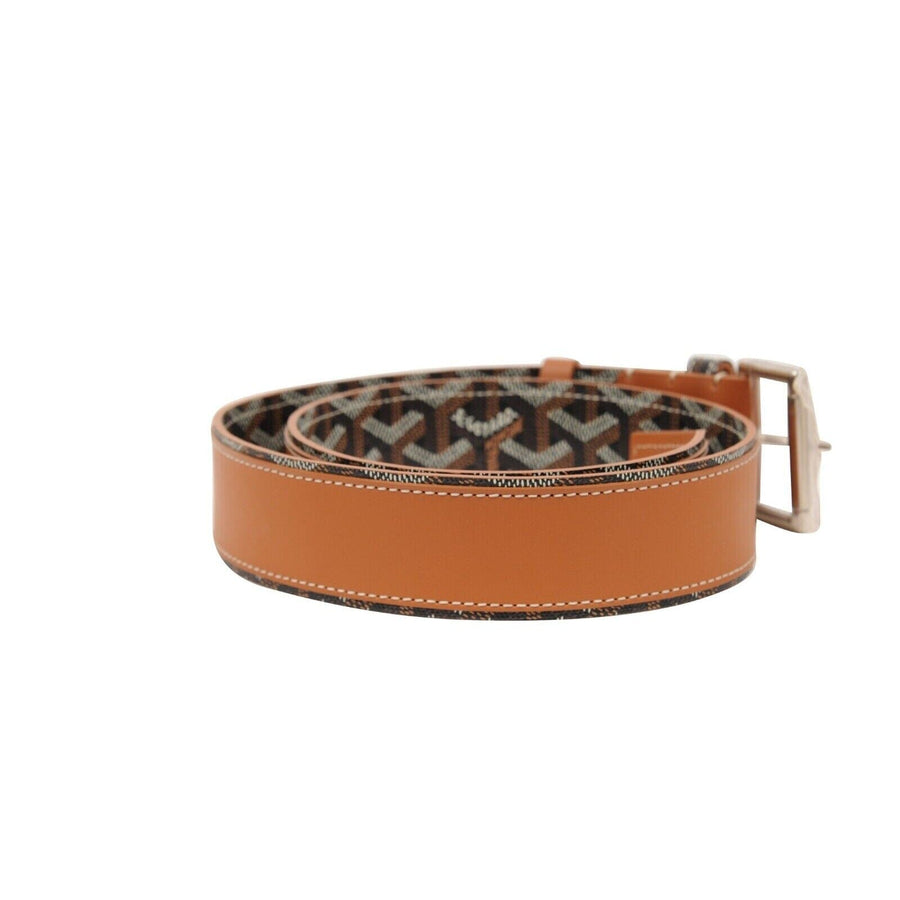 Florida 2 Black Brown Goyardine Canvas Belt GOYARD 