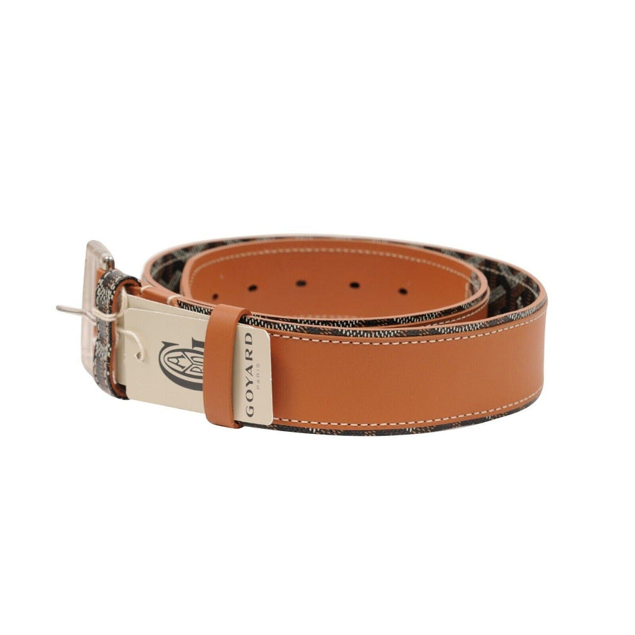 Florida 2 Black Brown Goyardine Canvas Belt GOYARD 